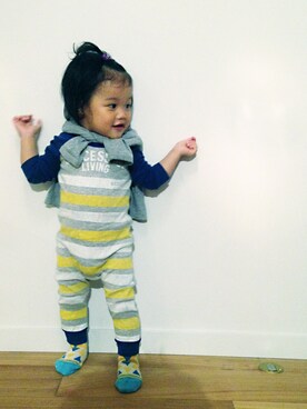 「sense of wonder（センスオブワンダー）のアイテム（レッグウェア）」を使った、riorioさん（キッズ・80cm）の春コーディネート