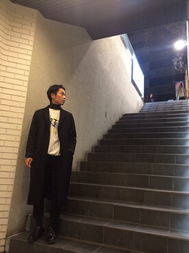 「Hanes」｜「アイテム（スウェット）」を使った、村瀬達也さん（メンズ・170cm）の冬コーディネート