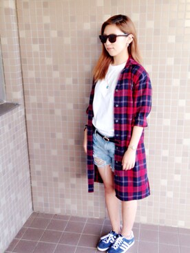 「VENCE（ヴァンス）のアイテム（パンツ）」を使った、sarinaaaaさん（レディース・166cm）の秋コーディネート