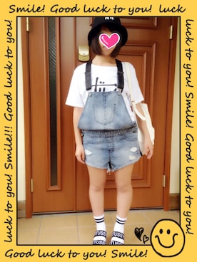 「VOLCOM」｜「アイテム（サロペット/オーバーオール）」を使った、matu❤︎さん（レディース・149cm）の夏コーディネート