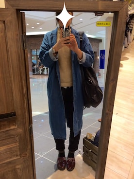 「Adam et Rope A・E・R（アダムエロペ）のアイテム（スラックス）」を使った、chiiiさん（レディース・165cm）の冬コーディネート