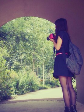 「カメラ女子」｜「アイテム（ブーツ）」を使った、azuuuuuさん（レディース・156cm）の夏コーディネート