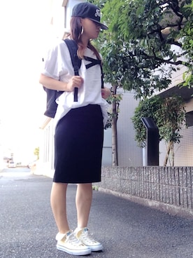 「Factor=（ファクターイコール）のアイテム（スカート）」を使った、youkiさん（レディース・158cm）の春コーディネート