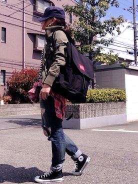 「TOMMY（トミー）のアイテム（ジャケット/アウター）」を使った、youkiさん（レディース・158cm）の春コーディネート
