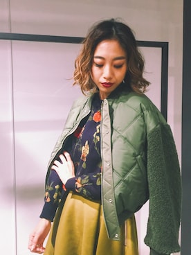 「アイテム（MA-1）」を使った、yukiさん（レディース・168cm・20代）の秋コーディネート
