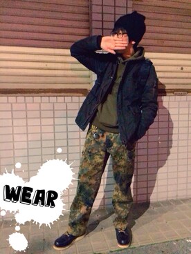 「Johnbull（ジョンブル）のアイテム（その他アウター）」を使った、mCofさん（メンズ・171cm）の冬コーディネート