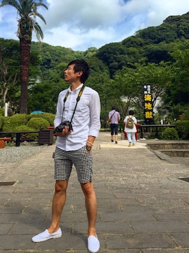 「ISSEY MIYAKE（イッセイミヤケ）のTO [SILAN 001] （アナログ腕時計）」を使った、Kazu_yaさん（メンズ・170cm）の夏コーディネート