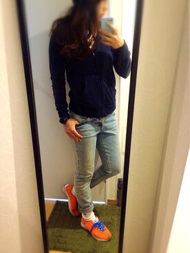 「アイテム（デニムパンツ、シルバー系）」を使った、☆☆さん（レディース・159cm）の夏コーディネート