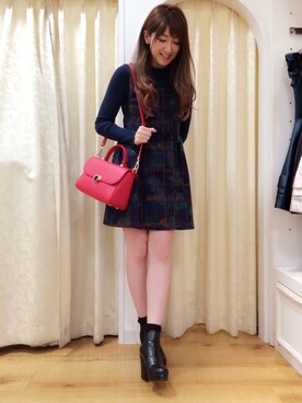「Supreme.La.La.（シュープリームララ）のアイテム（その他シューズ）」を使った、Hikaru Mitomeさん（レディース・166cm）の秋コーディネート