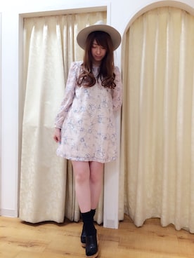 「Supreme.La.La.（シュープリームララ）のアイテム（帽子）」を使った、Hikaru Mitomeさん（レディース・166cm）の春コーディネート