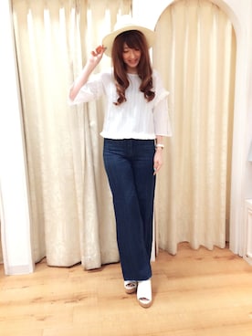 「Supreme.La.La.（シュープリームララ）のアイテム（その他シューズ）」を使った、Hikaru Mitomeさん（レディース・166cm）の春コーディネート