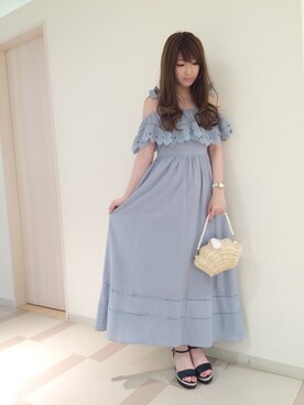 「Supreme.La.La.（シュープリームララ）のアイテム（サンダル）」を使った、Hikaru Mitomeさん（レディース・166cm）の春コーディネート