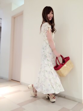 「Supreme.La.La.（シュープリームララ）のアイテム（サンダル）」を使った、Hikaru Mitomeさん（レディース・166cm）の夏コーディネート
