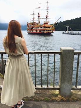 「Supreme.La.La.（シュープリームララ）のアイテム（サンダル）」を使った、Hikaru Mitomeさん（レディース・166cm）の夏コーディネート