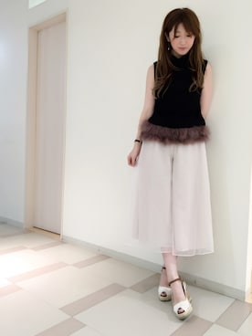 「フェザー」｜「アイテム（その他シューズ）」を使った、Hikaru Mitomeさん（レディース・166cm）の夏コーディネート
