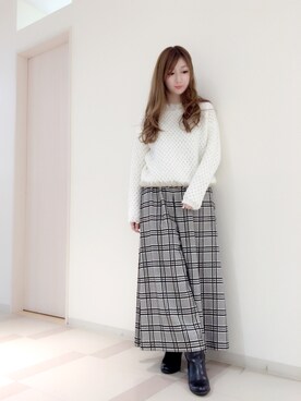 「Supreme.La.La.（シュープリームララ）のアイテム（パンツ）」を使った、Hikaru Mitomeさん（レディース・166cm）の秋コーディネート