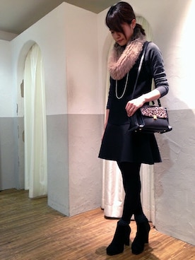 「スヌード」｜「アイテム（ワンピース/ドレス）」を使った、LAUTREAMONT CO. ONLINE SHOP ZOZOTOWNさん（レディース・160cm）の冬コーディネート