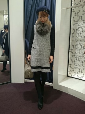 「スヌード」｜「アイテム（ワンピース/ドレス）」を使った、LAUTREAMONT CO. ONLINE SHOP ZOZOTOWNさん（レディース・160cm）の冬コーディネート
