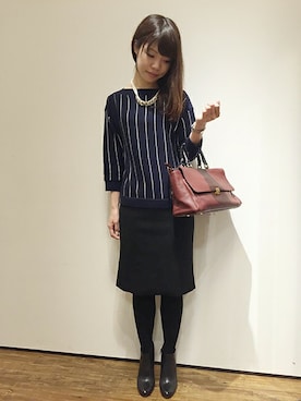 「アイテム（ボストンバッグ、レッド系）」を使った、LAUTREAMONT CO. ONLINE SHOP ZOZOTOWNさん（レディース・160cm）の冬コーディネート