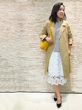 「アイテム（トレンチコート、イエロー系）」を使った、LAUTREAMONT CO. ONLINE SHOP ZOZOTOWNさん（レディース・157cm）の春コーディネート