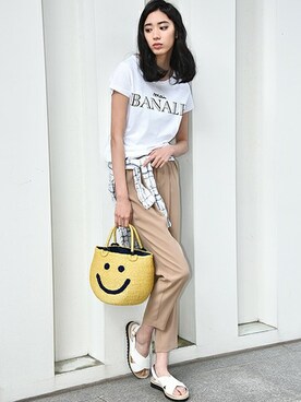 「アイテム（かごバッグ、イエロー系）」を使った、LAUTREAMONT CO. ONLINE SHOP ZOZOTOWNさん（レディース・173cm）の春コーディネート