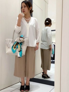 「ガウチョパンツ」｜LAUTREAMONT CO. ONLINE SHOP ZOZOTOWNさん（レディース・157cm）の春コーディネート