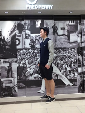 「FRED PERRY」｜YAMAUCHIさん（メンズ・172cm）の春コーディネート