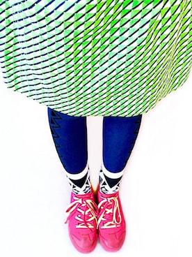 「アイテム（タイツ/ストッキング、ブルー系）」を使った、kquri_KQURIOUSさん（レディース・163cm）の夏コーディネート