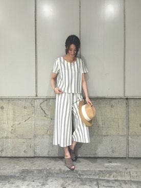 「actuel（アクチュエル）のアイテム」を使った、しおさん（レディース・158cm）の夏コーディネート
