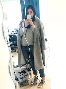 「アイテム（ムートンコート）」を使った、Melody Juiさん（レディース・168cm・20代）の冬コーディネート