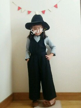 「GLOBAL WORK（グローバルワーク）のアイテム（オールインワン・サロペット）」を使った、choco★さん（キッズ・110cm）の秋コーディネート