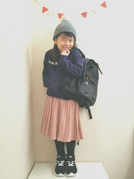 「RADCHAP（ラッドチャップ）のアイテム（パーカー）」を使った、choco★さん（キッズ・110cm）の冬コーディネート