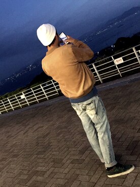 「DOWBL（ダブル）のアイテム（帽子）」を使った、たくさん（メンズ・177cm）の冬コーディネート