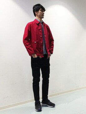 「The DUFFER of ST.GEORGE（ザダファーオブセントジョージ）のアイテム（ブルゾン）」を使った、TAKEKAWAさん（メンズ・187cm）の春コーディネート