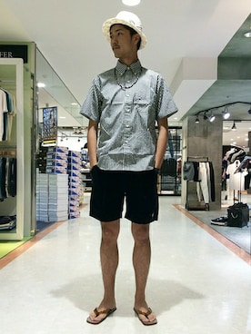 「膝上ショーツ」｜TAKEKAWAさん（メンズ・187cm）の夏コーディネート