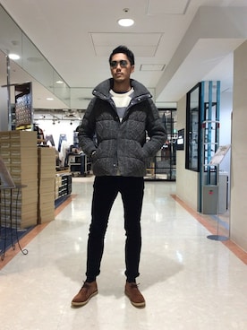 「ボーダーニット」｜「アイテム（ジャケット/アウター）」を使った、TAKEKAWAさん（メンズ・187cm）の秋コーディネート