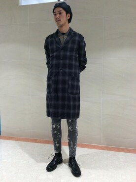 「The DUFFER of ST.GEORGE（ザダファーオブセントジョージ）のアイテム（その他アウター）」を使った、TAKEKAWAさん（メンズ・187cm）の冬コーディネート