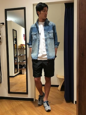 「膝上ショーツ」｜TAKEKAWAさん（メンズ・187cm）の夏コーディネート