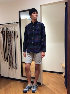 「アイテム（ニットキャップ/ビーニー）」を使った、TAKEKAWAさん（メンズ・187cm）の夏コーディネート