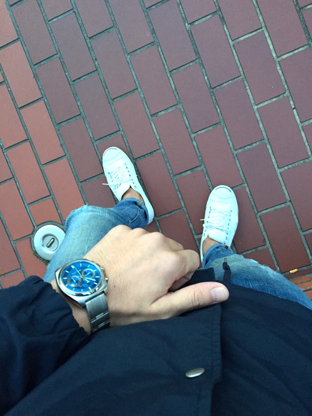 「CONVERSEのCONVERSE / JACK PURCEL（スニーカー、ホワイト系）」を使った、kさん（メンズ・178cm）の秋コーディネートの1枚目の写真