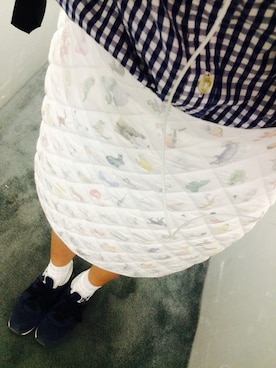 「keisuke kanda（ケイスケカンダ）のアイテム（スカート）」を使った、おばけちゃんさん（レディース・156cm）の秋コーディネート