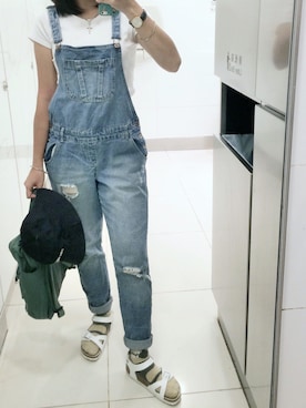 「cotton on（コットンオン）のアイテム（つなぎ/オールインワン）」を使った、Gさん（レディース・163cm）の秋コーディネート