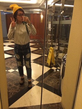 「MONKI」｜Gさん（レディース・163cm）の冬コーディネート