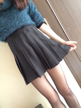 「American Apparel（アメリカンアパレル）のアイテム（Skirt、ブラック系）」を使った、Ayaさん（レディース）の冬コーディネート