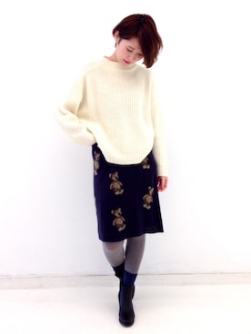 「nusy（ヌージー）のアイテム」を使った、haco-on-acoさん（レディース・164cm）の冬コーディネート