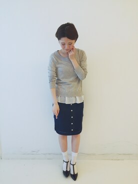 「すそひらニット」｜haco-on-acoさん（レディース・164cm）の春コーディネート