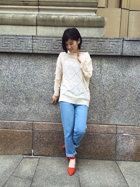 「haco!（ハコ）のアイテム（ニット/セーター）」を使った、haco-on-acoさん（レディース・164cm）の秋コーディネート