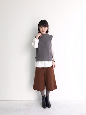 「haco!（ハコ）のアイテム（ニット/セーター）」を使った、haco-on-acoさん（レディース・164cm）の冬コーディネート