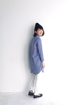 「haco!（ハコ）のアイテム（モカシン/デッキシューズ）」を使った、haco-on-acoさん（レディース・165cm）の冬コーディネート
