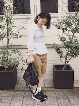 「haco!（ハコ）のアイテム（トップス）」を使った、haco-on-acoさん（レディース・165cm）の春コーディネート